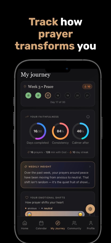 Track how prayer transforms you